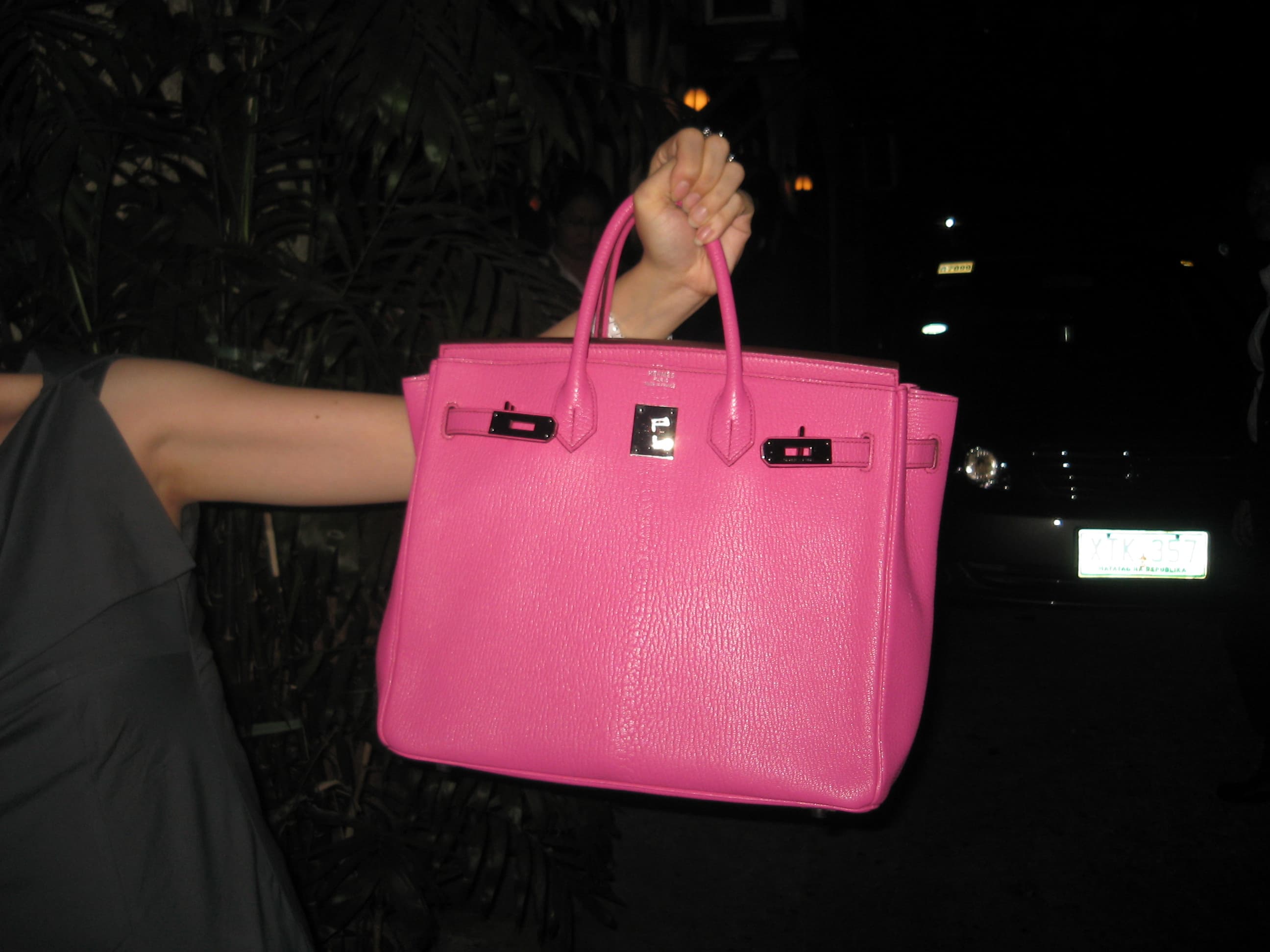 Pink Hermès Birkin bag — editorial product still