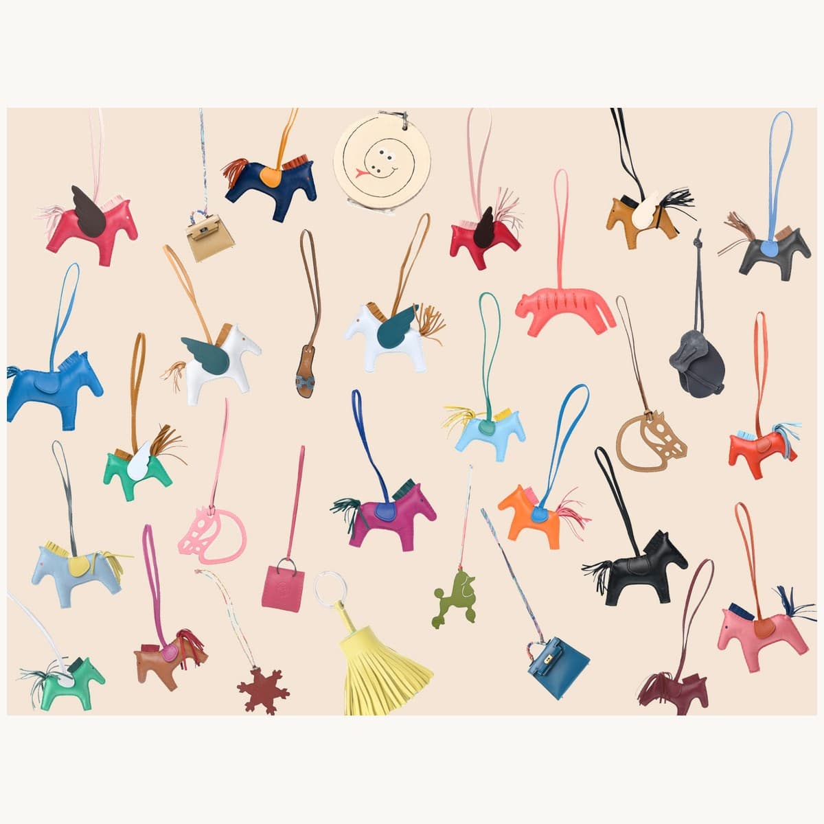 Vintage Hermès animal charms displayed together